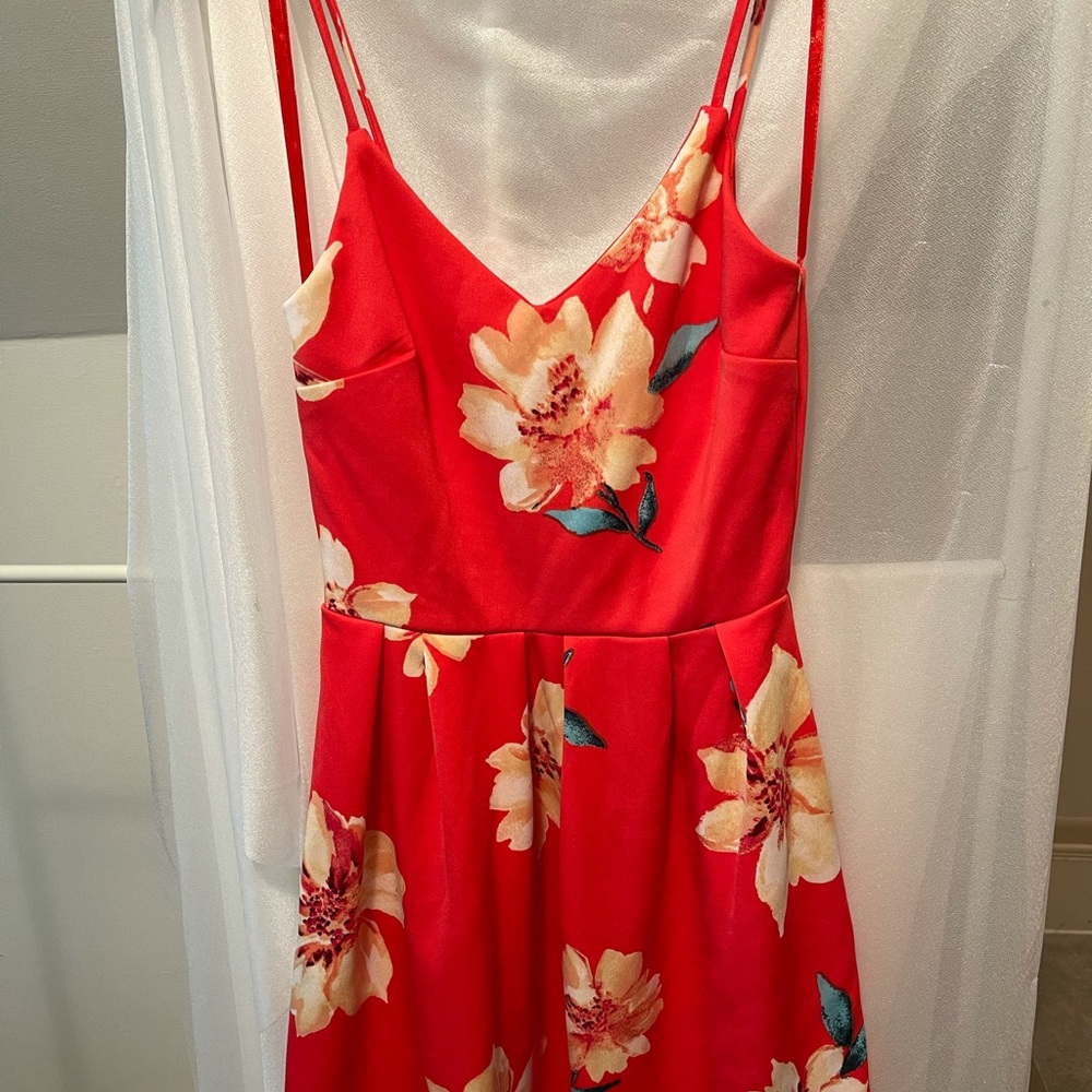Hot pink floral dress